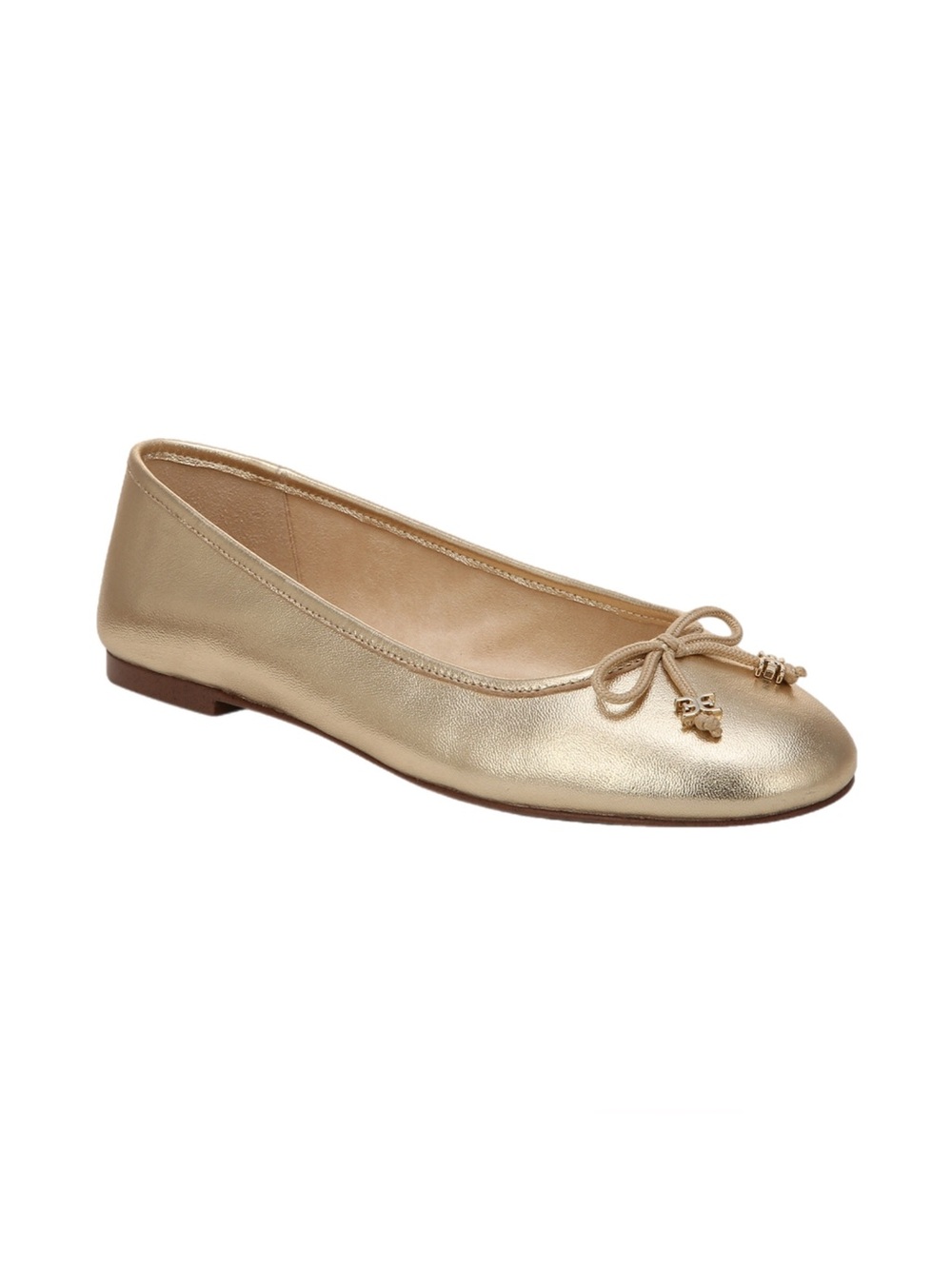 WIDE 6.5 Sam Edelman Women's Felicia Luxe Emblem Bow Ballet Flats NEW IN BOX